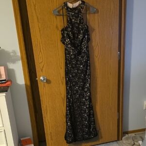 Trac Black and Cream Lace Maxi Dress Size Is Large But Fits Best For A S/M NWOT